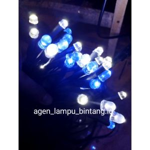 lampu dekorasi seribu bintang DC 12volt/lampu atap tenda 10 meter putih biru (bohlam 10mm)