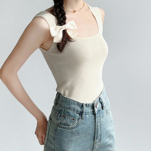 Áo Ba Lỗ Cotton Ôm Vừa Vặn Cỡ Lớn Cho Nữ Mùa Hè Phong Cách Hàn Quốc Cổ Vuông Màu Trơn Áo Lót Bên Trong