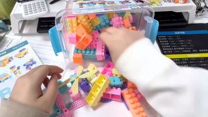 Mumystation 100PCS Mainan Balok Susun Anak Mainan Bricks Balok Mainan Blok Free Box