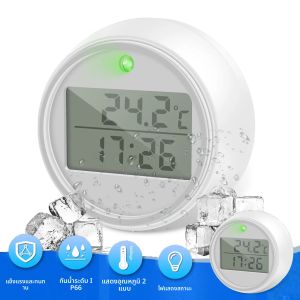 1/2 ชิ้นเครื่องวัดอุณหภูมิอาบน้ําน้ําแข็งพร้อมตัวจับเวลาขนาดเล็กลอยเครื่องวัดอุณหภูมิกันน้ําพร้อมจอแสดงผลที่ชัดเจนไฟกระพริบสําหรับอาบน้ําร้อน-เย็น