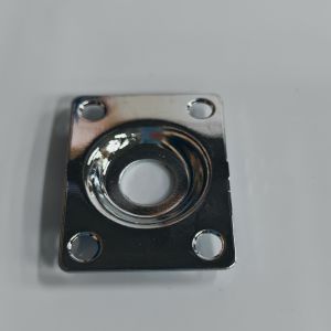FLEOR | FLEOR 1 Cái Tấm Đầu Ra Jack Guitar Kim Loại Hình Vuông - Bạc/Đen - Phụ Kiện Phần Đàn Guitar Kim Loại