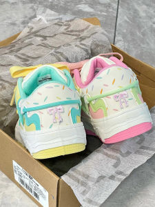 Tongpin Ice Cream Color Board Shoes Womens 2025 New Breathable Dopaamine Fresh Thick Bottom Heightening White Shoes Casual Sneakers