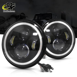 Đèn Pha LED Tròn 7Inch Cho Xe Máy Tín Hiệu Rẽ 12V 24V Cho Xe Jeep Wrangler Offroad 4X4 Bóng Đèn Pha LED