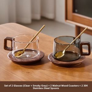 YAGANG | Vintage Elegant Creative Glass Latte Coffee Cup and Saucer Set