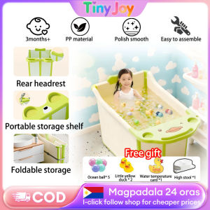 Foldable Baby Bath Tub Drain Hole No Install! Thickened Large Sized Infant Tub for Home Bathtime