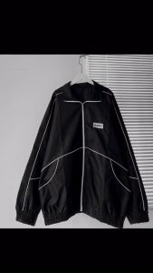 Áo Khoác Dù Nam Nữ 2 Lớp Cổ Trụ Khóa Kéo Phối Sọc Sành Điệu - NHÂN MÃ CLOTHER