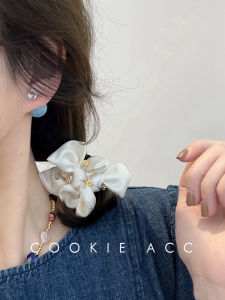 French Style Hair Ties Womens Hair Bands Butterfly Knot White Black Hair Bands Fashionable Hair Accessories by Cookie