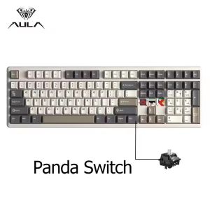 AULA | AULA F108 PRO V2 Full Size ANSI US Layout Wired/BT/Wireless Mechanical Keyboard with Pixel Screen & RGB Backlits For Office Game