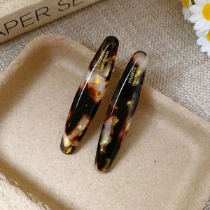 2pcs/set Acetate Hair Clip Oval Geometric Side Pins Colorful Hairpin Elegant Sweet Women Hair Accessories