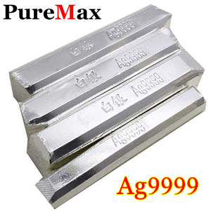 new PureMax Premium 10-50g Sterling Silver Bullion 9999 Silver Ingot Material Each Bar with Stamp Ag9999 Pure Silver 999 Silver Bars
