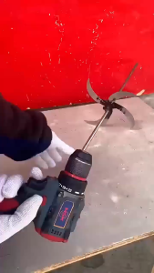 Hand Drill Transformed Into Veggie Chopper Blade HolderHousehold Farming Grinder