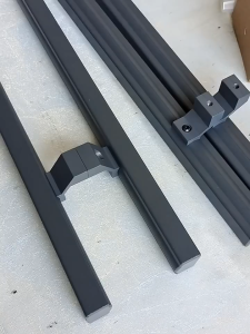 Matte Black Square Tube Glass Door Handle Anti-Fingerprint Thickened Stainless Steel Pull Handle for Shower Sliding Door Commercial & Residential