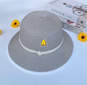 Shop shop หมวกสานแฟชั่น สไตส์เกาหลี แต่งคาดเชือกขาว สินค้าพร้อมส่งจากไทย A010