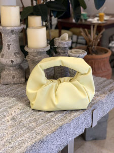 Cloud Shape Yellow Dumpling Style Womens Handbag Fashionable Underarm Single Shoulder Bag Casual Simple Leisure Handbag