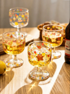 MODERN SWEETHOME | Tall Animal Party Glass Cup for Ice Cream Desserts Beer Coffee
