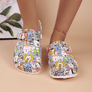 Womens Animal Print Soft Sole Clogs Comfortable EVA Upper and Cushioned Sole Lightweight and Breathable Four Seasons Casual