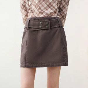 PEACEBIRD | High Waist Washed Denim Skirt
