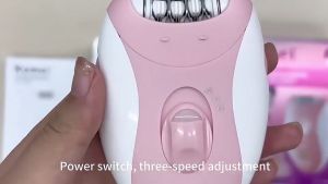 Kemei Women Epilator KM-189B Razor Electric Hair Removal Facial Body Lady Bikini Legs Arms Armpit Hair Remover Underarms