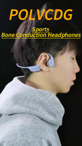Polvcdd-H70-IPX8 Waterproof Swimming Bone Conduction Headphones (LED Light) Night Running Sports Bone Conduction Headphones Bluetooth 6.0 With Microphone