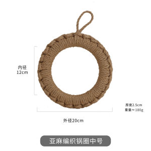 Round Thickened Creative Handmade Straw Woven Kitchen Pot Mat Insulation Mat For Home High-Temperature Resistance Anti-Scald Placemat Linen Mat