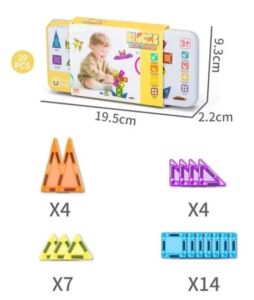 MAGNA TILES microMAGS 26-Piece Travel Magnetic Construction Set – Bold Colors The Original Magnetic Building Brand STEA