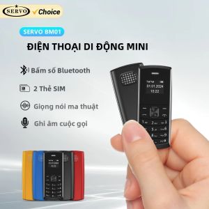 SERVO | SERVO BM01 Ultra Mini 2G Điện Thoại Di Động Có 2 Khe Cắm Thẻ SIM Bộ Quay Số Bluetooth Không Dây Magic Voice Thiết Kế Dạng Thanh Nhỏ Gọn Màu Đen