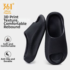 361° | Black New Summer Outdoor Slip-resistant Thickened Heel-raising Lightweight EVA Slippers
