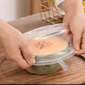 6pcs Silicone Stretch Lids Durable Expandable Food Fruit Cover Reusable Silicone Stretchable Food Saver Cover