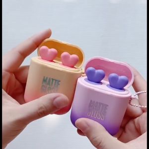 SHERLAU Air Pod Dual Color Silky Velvet Matte 2 pcs Lipstick Package Lip Stain Eyeshadow Makeup Set Red Stay on Matte Matt Cute Waterproof Gift Kit for Women Girls