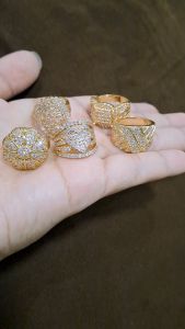 Cincin Wanita Desain Unik: Viane Full Kristal Titanium 22 K