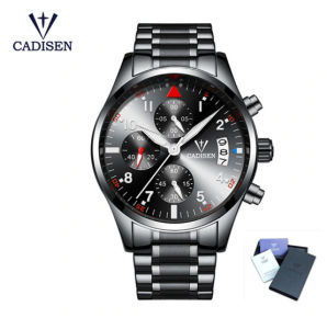 CADISEN 2013G Jam Tangan Pria Fashion Luxury Quartz Watch Male Sport Wristwatches Waterproof Stainless Steel Watches Termasuk Gift Box