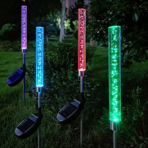 7 Colors Change Solar Powered Garden Acrylic Rod Lights Outdoor Solar Lights Lawn Lights For Yard Pathway Decoration 500