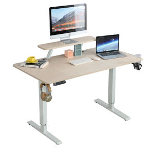 Mxtark 55 inches  1.4M Electric Standing Desk Single Motor Desk   Adjustable Height Automatic Smart Lifting Ergonomic Office/Study/Gaming Table Desk With Drawers New Elegant Carbon Fiber Anti-Scratch E-Sports Gaming Desk