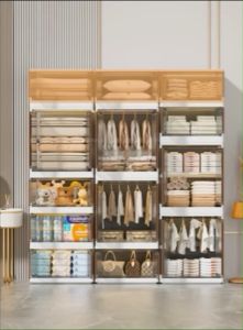 กล่องเก็บ รุ่น Clozet Box ตู้หัวเตียง 2 ชิ้น สำหรับการแขวนผ้า แถมสายรัดกันหล่น เยอะ ร่วมประสบการณ์การผ่าตัด 200 ปริมาณ