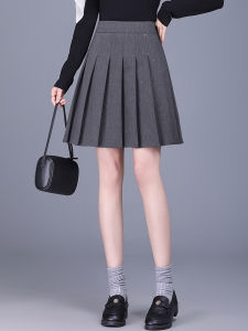 YINGTANG | Chic Sequined Pleated Midi Skirt Female Slimming A-Line Short Skirt Anti Peep Protection