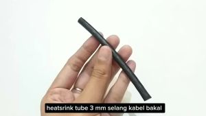 Heatshrink 5mm selongsong isolasi selang bakar 3 m Meter 3 mm 5 mm hitam