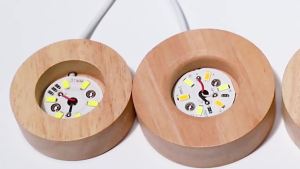 Resin Art Display Round Wood Colorful LED Light Wooden Night Lamp Base Stand For DIY Epoxy Resin Mold Display Base Home Decor