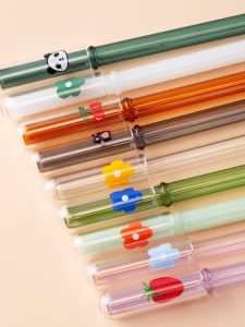 Universal 8mm Glass Straw Dustproof Plug Fashionable Bugproof Starbucks Straw Cap Dust Cover for Drinking Straws Kitchen Dining