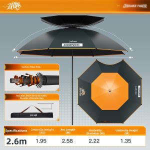 JIADIAONI | Mechanical Arm Carbon Fiber Fishing Sun and Rain Umbrella