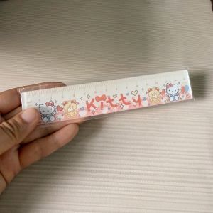 Sanrio | Sanrio Ruler Kawaii My Melody Kuromi Head Rotatable Decompression Stationery School Multi Functional Ruler Stationery Gifts