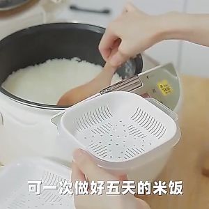 DIY House Hold 🇲🇾 Microwave Rice Heating Packing Box Multifunctional Fridge Preservation Rice Separate Lunch Box Dishes Separate Fridge Safe PP Material Food Container Fresh-keeping Box With Drain Container Tableware