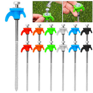 Outdoor Camping Tent Peg Ground Nail Screw Rotating Threaded Anchor Pegs Hiking Hexagonal Spiral Tent Fixing Stakes Pins