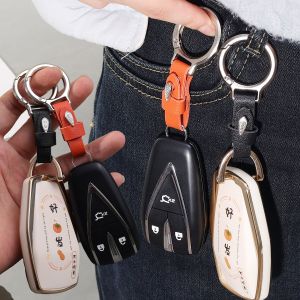 Zinc Alloy Leather Keychain Waist Belt Buckle Carabiner High-end Metal Ring Car Key Holder Men Women Gift Outdoor Tool
