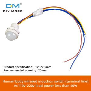 100% Original Diymore AC110-240V/Dc12-24v Automatic Sensor Light Switch LED Human Motion Sensor Infrared Motion Sensor Detection