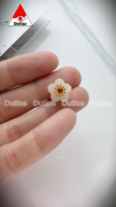 Charm xỏ ngang Hoa Mai bạch ngọc Dutios mạ chân không bền màu 12.5x8.5mm lỗ 2mm vòng tay DIY CHM001