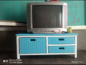 READY STOK Meja Tv Rotan Sintetis 3 Laci Minimalis murah