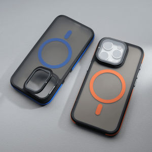 เคสโทรศัพท์แบบไร้สาย MagSafe ป้องกันรอยขีดข่วนพร้อมฟิล์มป้องกันเลนส์ กระจกใส ด้านหลังแบบเรียบ รุ่น Apple iPhone