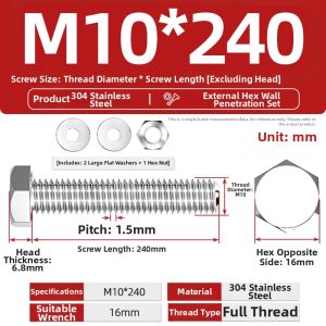 TIANZHUOJINSHU | Stainless Steel Hex Cap Screws Hardware Set