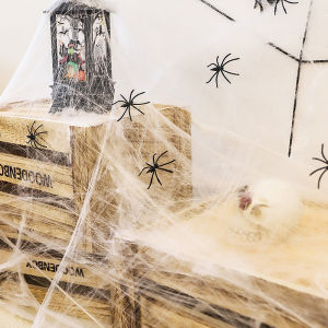 Halloween Decorations Props Realistic Spider Web Silk Hanging Ornament Window Display Ghost House Dangle Decoration Scene Arrangement