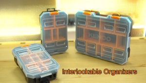 KENDO 3-in-1 Plastic Interlockable Organizers Box for Storage Removable dividers For tools Jewelry Crafts and DIY material KD-90279